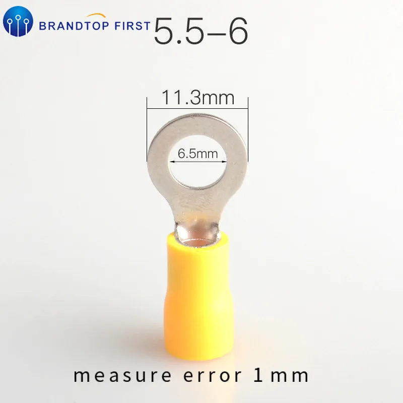 RV5.5-4 RV5.5-6 RV5.5-8 RV5.5-10 RV5.5-12 желтый кольцо изолированный терминал кабель обжимная Клемма костюм кабель разъем провода - Цвет: RV5.5-6