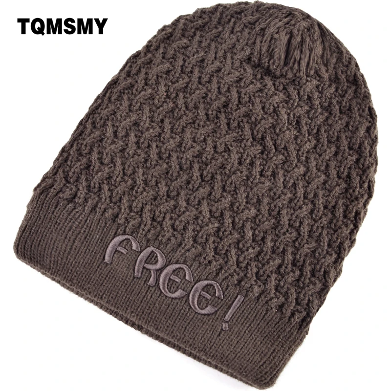 TQMSMY зима Для женщин Шапки Skullies для Для мужчин трикотажные Повседневное шапочка с бархат Письмо Бесплатная теплая шапка осень Casquette Кепки TMD22
