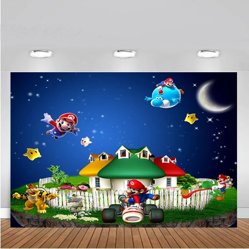 

Custom Vinyl Photography Backdrops Super Marios Photo Background 5x7ft backdrops for photo studio fotografia Computer printing