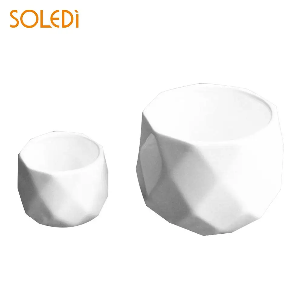 

Multi-Faceted Spherical Ceramic Porcelain Vase Pottery Flower Pot Creative Plant Garden Decoration