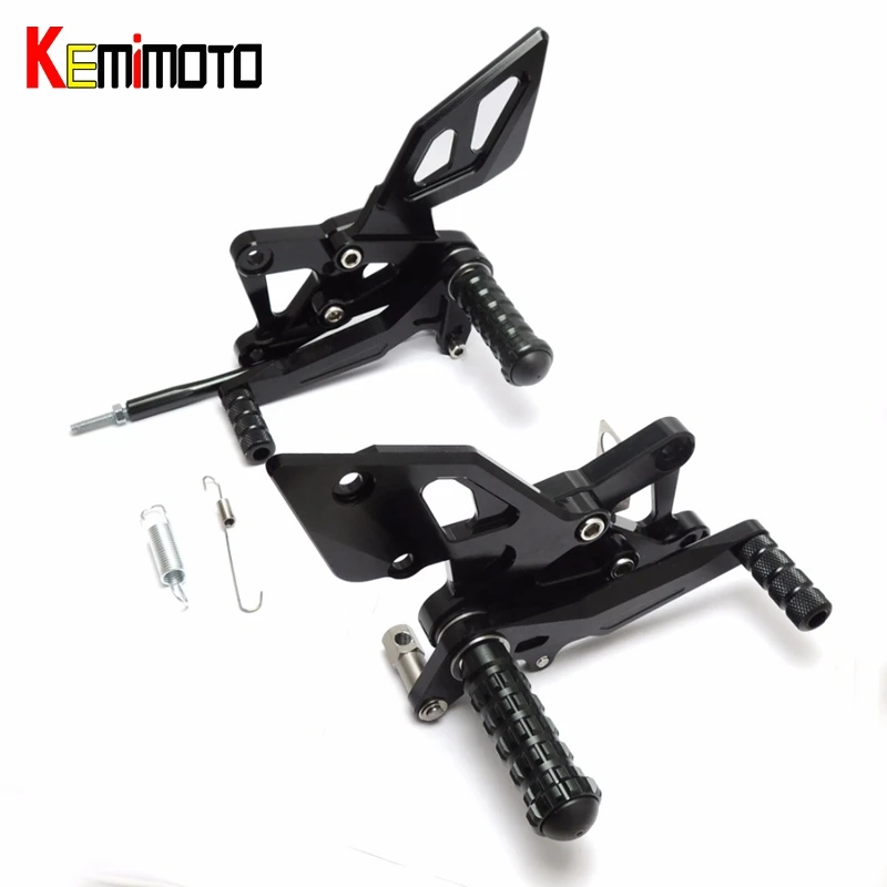 KEMiMOTO Foot Rests For YAMAHA YZF R3 R25 MT-03 MT-25 2014-2016 CNC Adjustable Rearsets Foot Pegs Rest Rear Set Black Blue Red