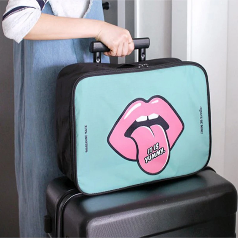 

Printing Cute Cartoon Polyester Travel Bag Women Large Capacity Carry On Luggage Portable Suitcases And Travel Bags Kids Luggage