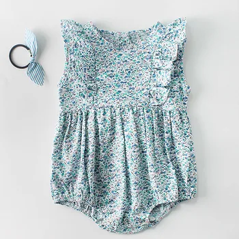 

Newborn Baby Girl Flower Rompers Summer Baby Girls Casual Cute Clothing Toddler Kids Sleeveless Ruffles Rompers Jumpsuit