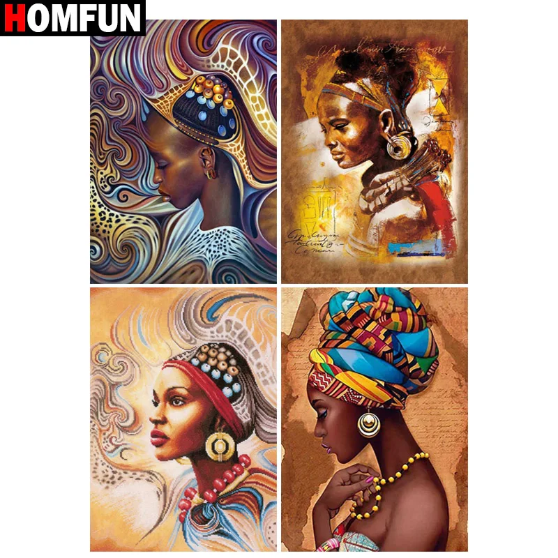 

HOMFUN Full Square/Round Drill 5D DIY Diamond Painting "Beauty character" 3D Embroidery Cross Stitch 5D Home Decor Gift