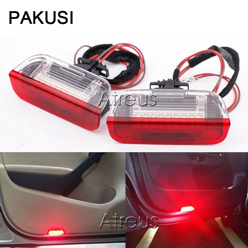 

PAKUSI Car Door Welcome Light For VW Golf GTi Polo Jetta EOS Tiguan CC Scirocco Touareg accessories White Red LED Courtesy Lamp