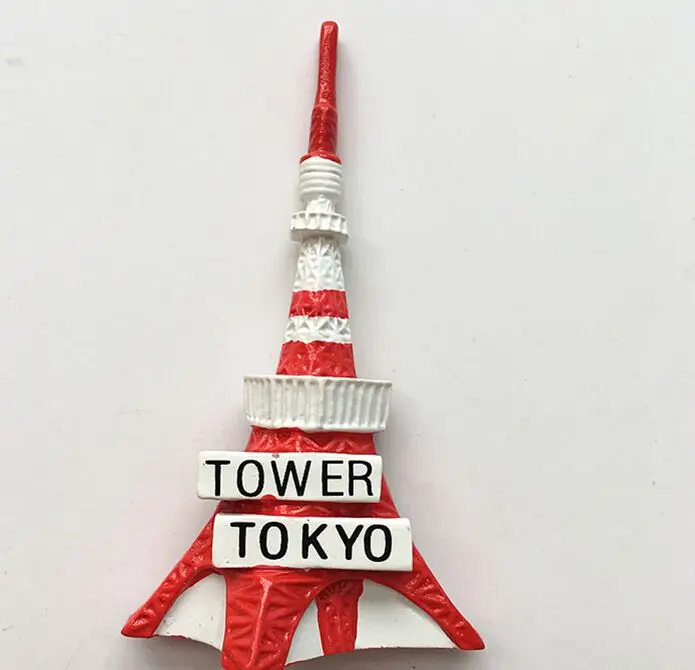 Оскар Petite Чешский моль Японии Токио башня смолы магнит на холодильник - Цвет: Белый