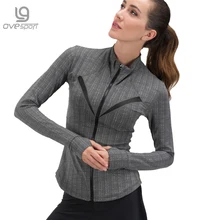 Ovesport сетка, пэчворк, для женщин спортивные футболки Фитнес тренировки дышащий с длинным рукавом Футболка с принтом спортивная одежда с застежкой "молния" для Для женщин