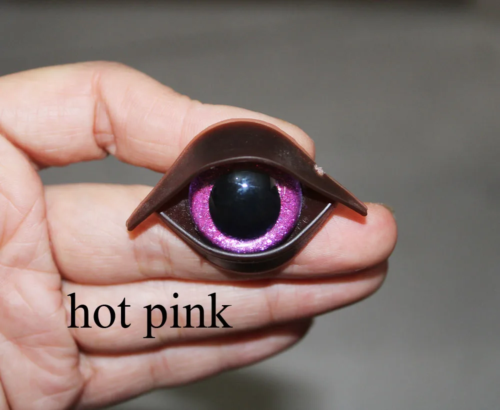 20 шт.-13 мм-24 мм круглые пластиковые безопасные прозрачные для игрушек глаза+ блестящие нетканые материалы+ жесткие шайбы+ коричневое ВЕКО для diy куклы-вариант размера - Цвет: hot pink color