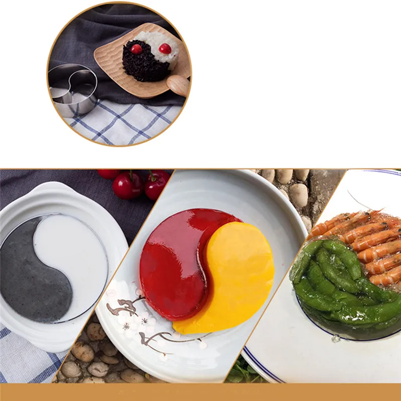 

Creative Stainless Steel Baking Tai Chi Circle Mold Kitchenware Baking Pan DIY Rice Pasta Mold Household Cake Rice Ball
