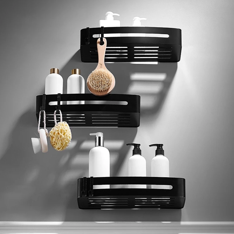 Space Aluminum Bathroom Shelves Black Bathroom Accessories Shower Corner Shelf Shampoo Storage Rack Bathroom Basket Holder Space Aluminum Bathroom Shelves Black Bathroom Accessories Shower Corner Shelf Shampoo Storage Rack Bathroom Basket Holder