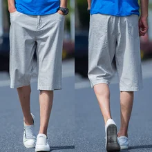 Новые удобные дышащие и классные летние тонкие льняные мужские повседневные Прямые супер большие модные семь шорт размер 29-40 42 44