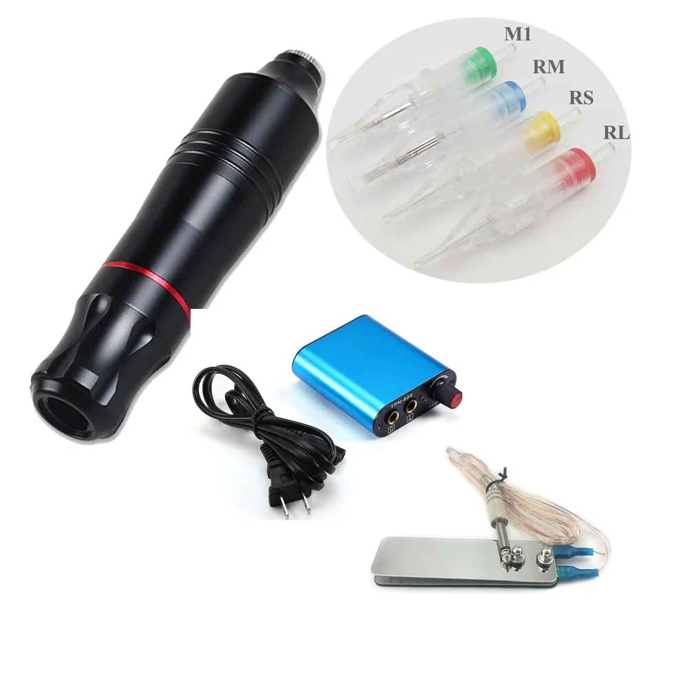 

Tattoo Pen Kit Cartridge Needles Mixed Size Set Mini Power Supply Foot Switch Equipment Supplies Permanent Makeup Tools