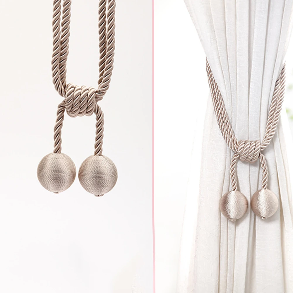 

2 Pcs Curtain Buckles Bi-color Double-ball Straps Curtain Tie Rope Clips Accessory Curtain Rods Accessoires