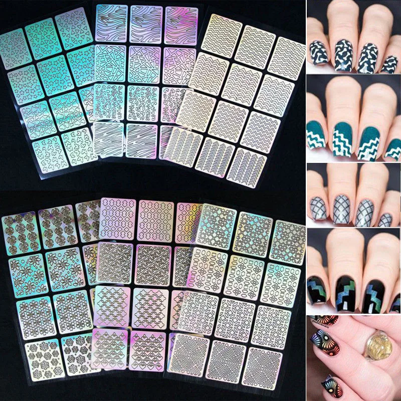 Штамп для дизайна ногтей фотошаблон набор инструментов дизайна|nail stencil kits|nail art