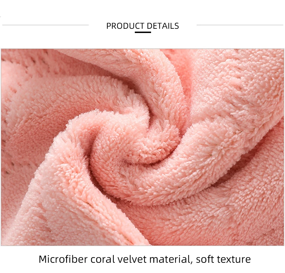 6/8pcs Kitchen Towel Absorbent Microfiber Dish Cloth Thick Double-layer Cleaning Towel Wipe Table Washing Cloth Household