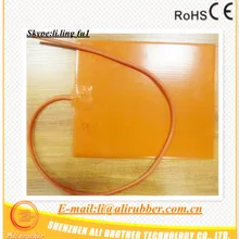 Силиконовая резина подогреватель 220 В 800 Вт 450*800*1.5 мм клей 1 сбоку двойной 100 К термистор 1000 мм провод выйти из короткой стороне