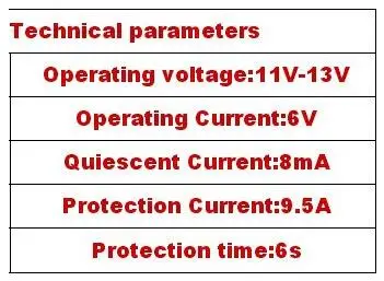 Car speed lock technical parameters