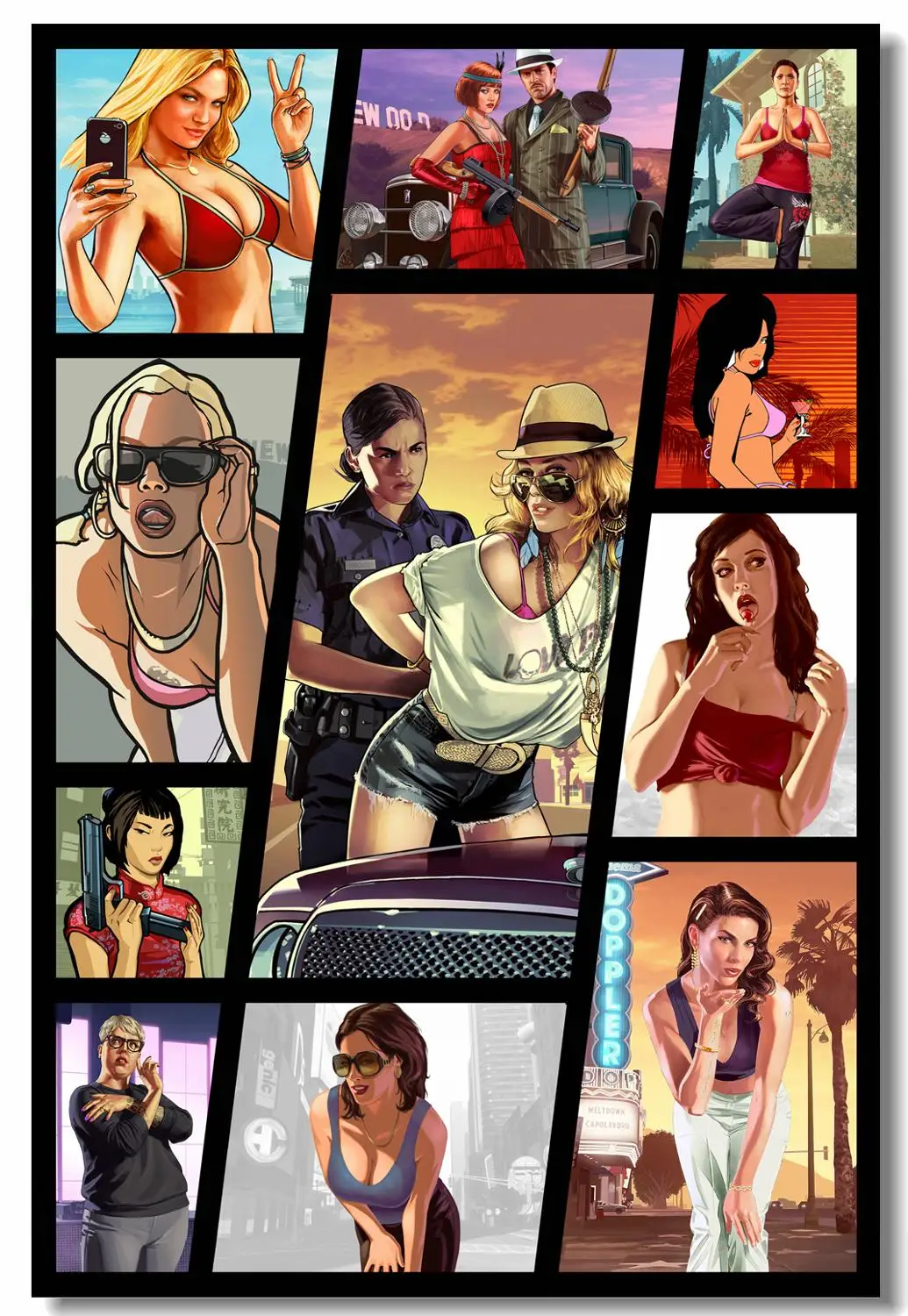 На заказ, на холсте, художественные Grand Theft Auto Poster GTA 5 San Andreas Game обои Grand Theft наклейки на стену фреска украшение дома#781