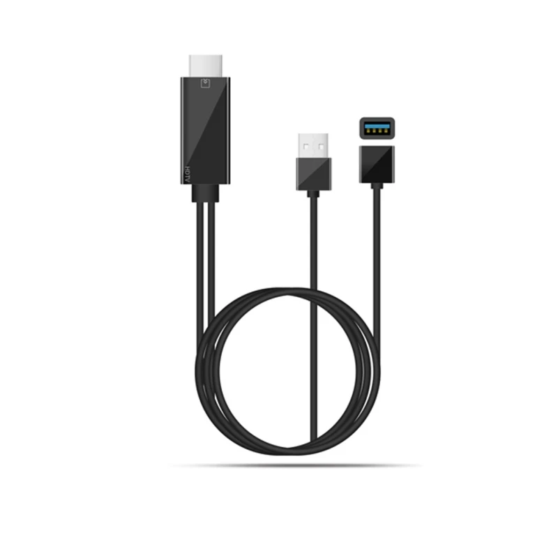 HDMI USB Проводная ТВ-палка 1080 P Full-HD HDMI зеркальный кабель для IOS OS система ТВ-Палка для Iphone samsung смартфонов планшетов - Цвет: Черный