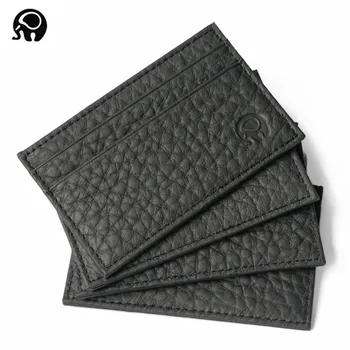 

Super Slim Men Card Bag Genuine Leather Mini Wallet Credit Card Holder Thin Soft Purses For Women Carteira