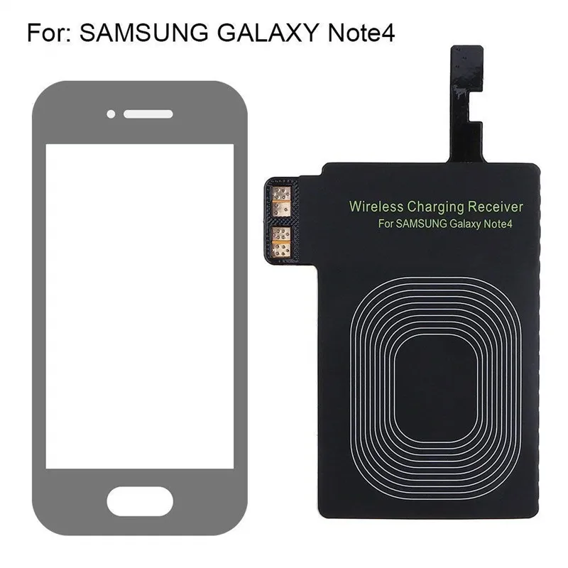 Qi Беспроводной Зарядное устройство Модуль приемника для samsung Galaxy Note 4 Note4 подать заявку на Qi Беспроводной зарядного устройства 5V 750mA черный