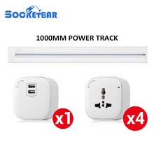 

Hot Aluminum Alloy 100cm 8000W Stopcontact Tomada Usb Eu Wall Plug 2 USB Ports Office Kitchen Plug Sockets