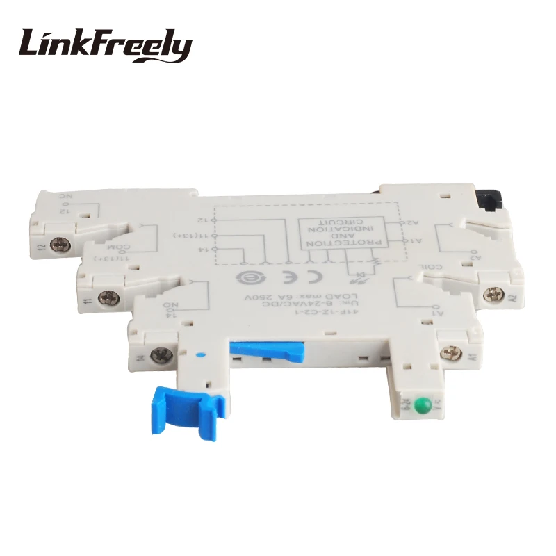 41F-1Z-C2-1 держатель реле для соответствия HF41F Micro PCB Крепление Реле питания Выход 6A/250 В вход 6-24VAC/DC 5 Pin напряжение Контактное реле