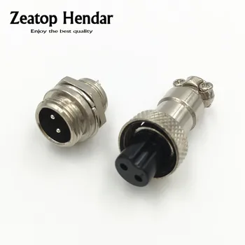 

5 Set GX-12 2 Pin XLR 12mm Audio Cable Adapter Chassis Mount Aviation Connector
