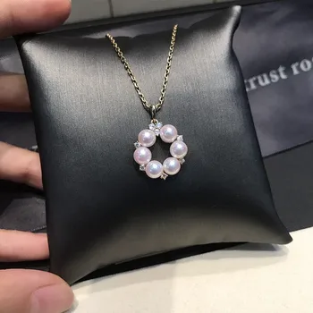 

Luxury genuine G18K Gold Accessories Fashion Pearl Pendant Settings Findings Pendant Mountings Women Accessories Female Jewwelry
