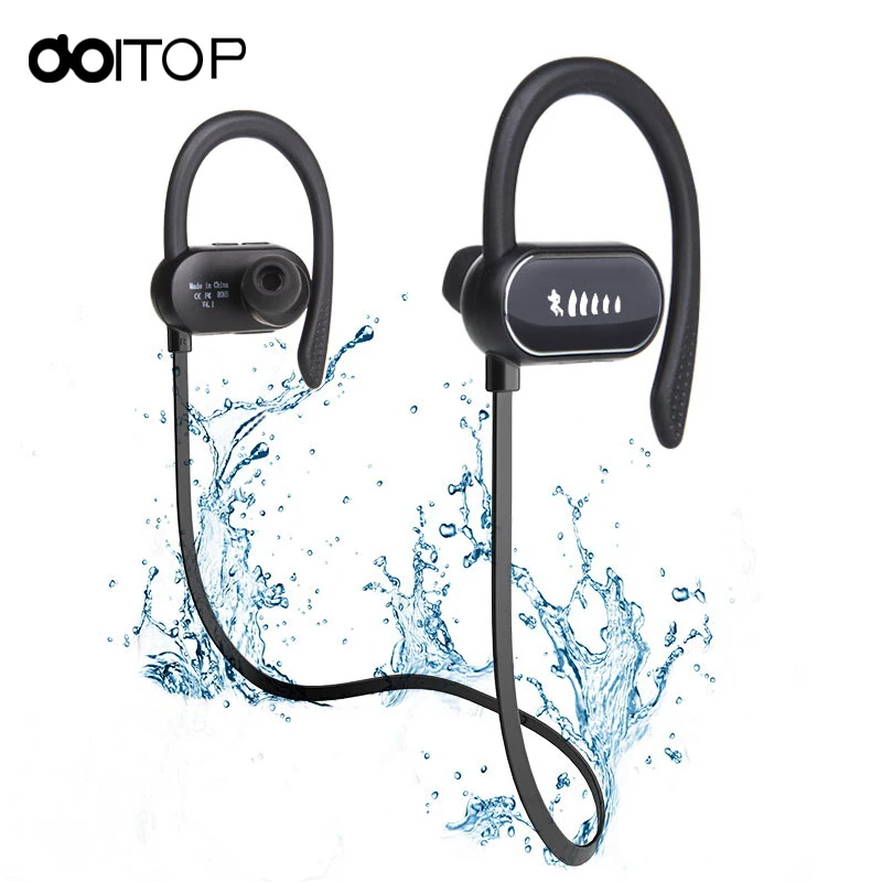 

DOITOP New S9 Smart Step Bluetooth Wireless Headset Waterproof Sweat Proof Running Sport BT 4.1 Earphone Double Noise Reduction