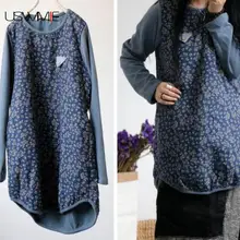 USWMIE, зимняя женская футболка, художественная винтажная, хит, цветная, старая печать, о-образный вырез, длинный рукав, неровный подол, сохраняющий тепло, облегающие Топы