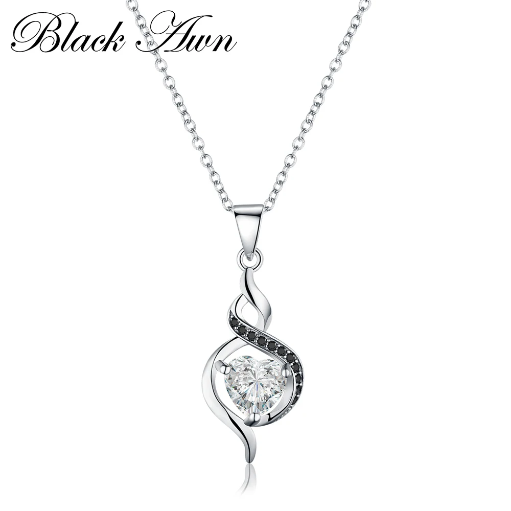 Classic 925 Sterling Silver Fine Genuine 100 Slide Jewelry Necklace Women Heart Necklaces