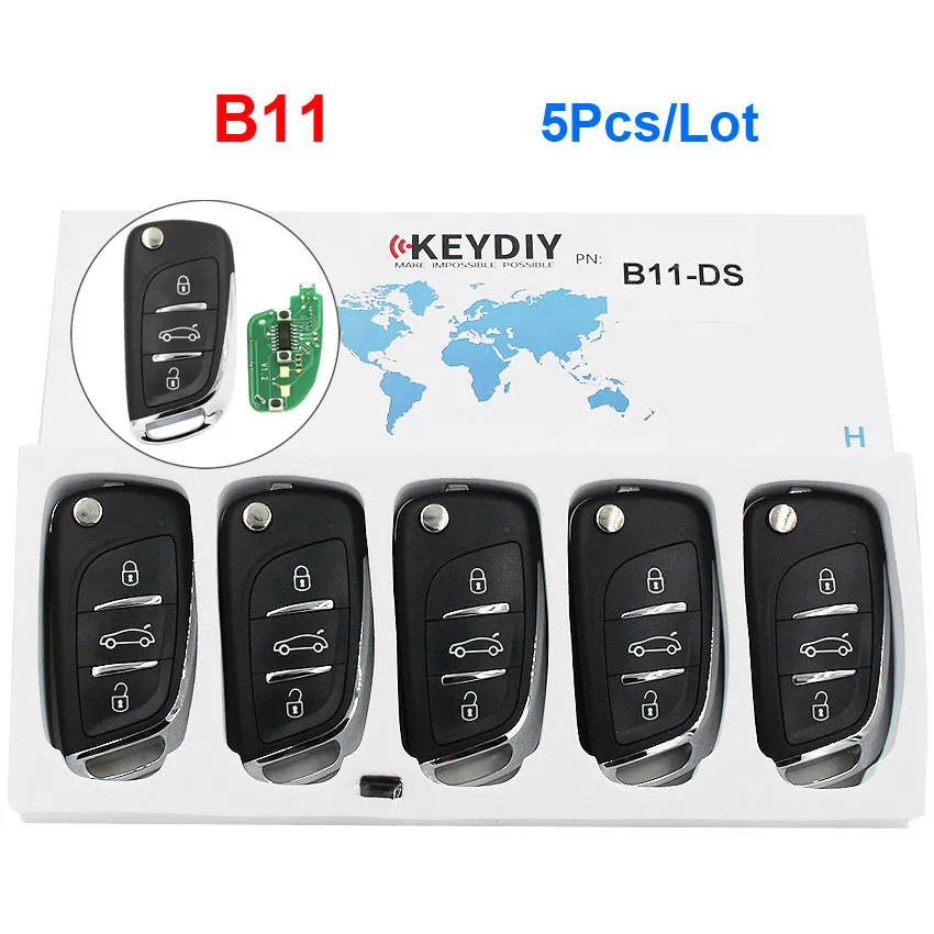 

5 Pcs/Lot KD900 KD900+ KD200 URG200 Mini KD KD-X2 Remote Control 3 Button Key DS Style B Series Remote Car Key Fob B11