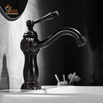 

ZGRK Basin Faucets Bath Black Oil Bronze Brass Water Tap Bathroom Basin Sink Faucet Vanity Faucet Wash Mixer Taps Crane SLT139B
