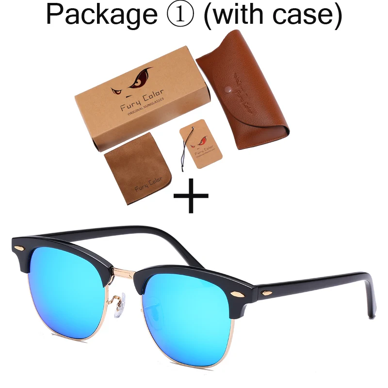 Стеклянные линзы классические ретро солнцезащитные очки es для мужчин и женщин ацетатная оправа роскошный фирменный дизайн солнцезащитные очки es для вождения gafas очки oculos De Sol - Цвет линз: black-blue-1