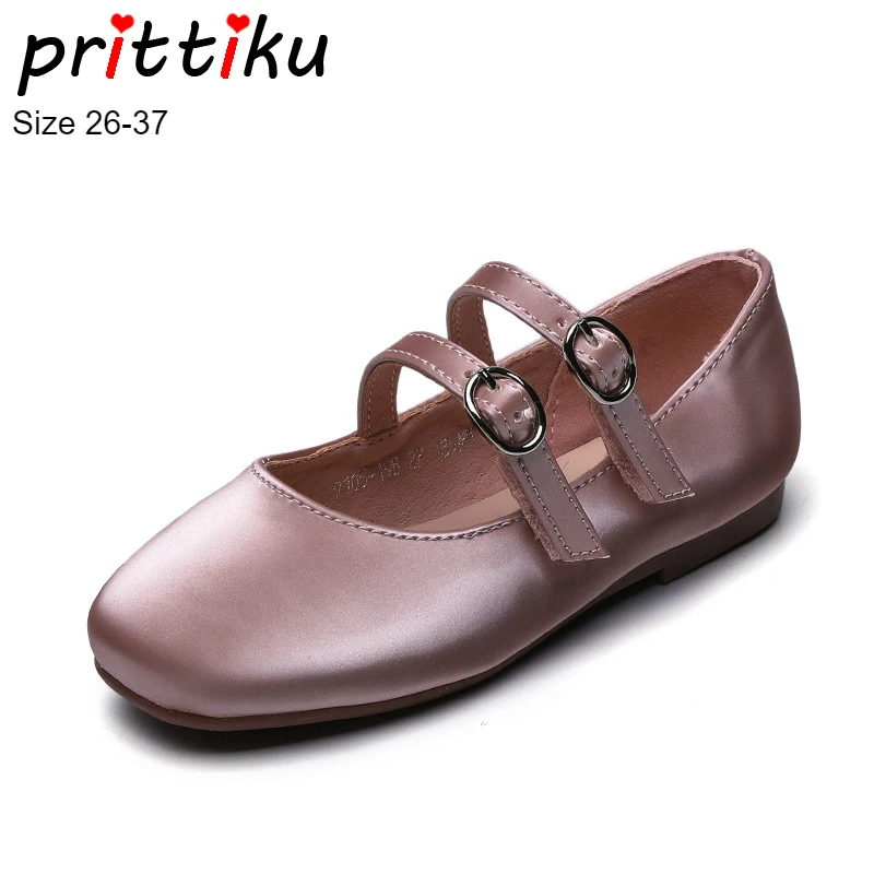 

Spring 2019 Girls Double Straps Shiny Leather Flats Toddler/Little/Big Kid Ballerina Mary Jane Children Casual Party Dress Shoes