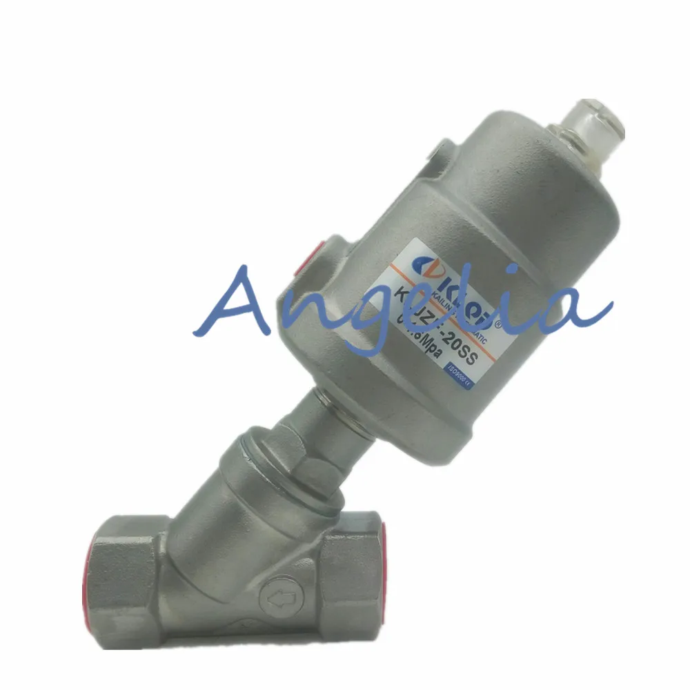 DN15 1//2/" Stainless Steel BSP Single Acting Air Actuated Angle Seat Valve NC