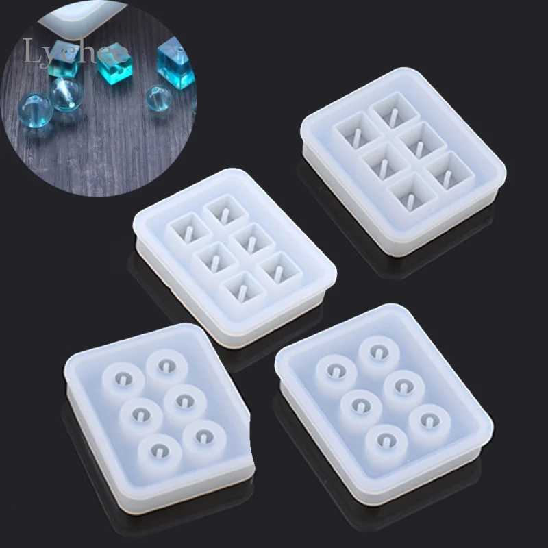 Lychee Life DIY Spherical Crystal Ball Square Silicone Pendant Beads Mold Jewellery Making Mould Handmade Craft | Дом и сад