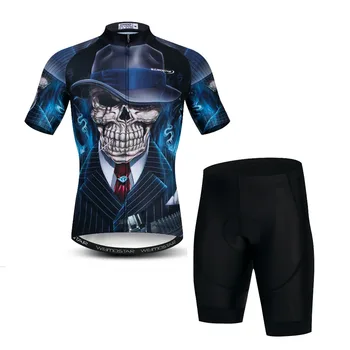 

Pro Team 2020 3D MTB Men Cycling Jersey Set Summer Short Sleeve Bike Clothing Bicycle Triathlon Shirt Wear Clothes Monkey Skull