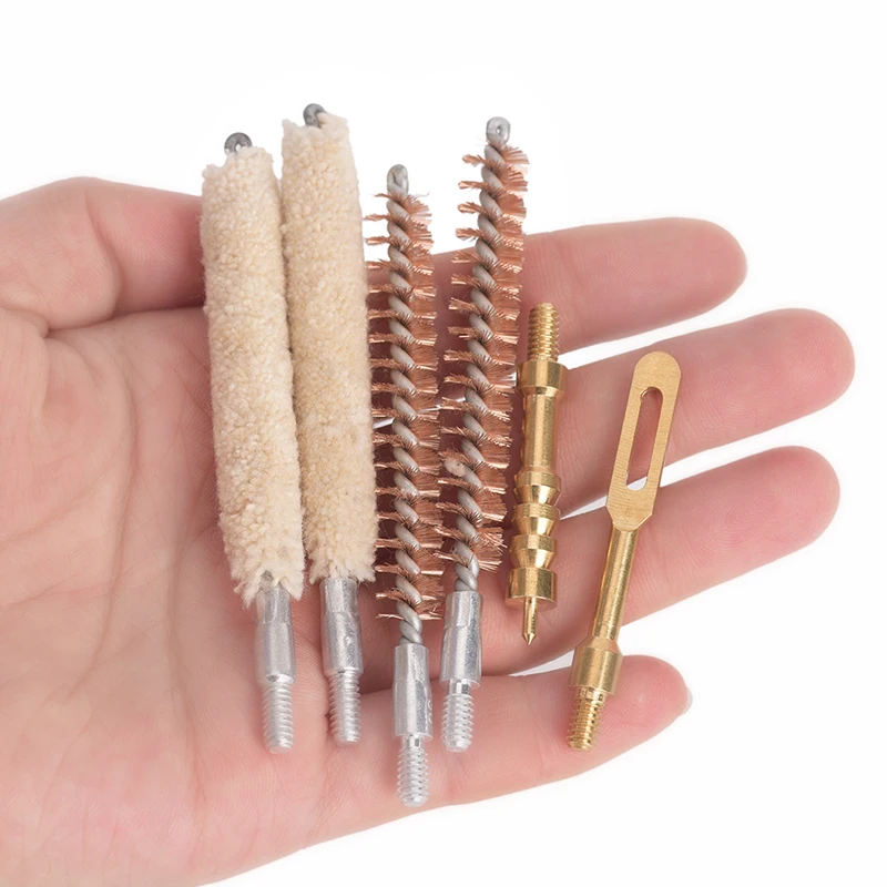 6pcs Hand Gun Rod Brush .30cal 7.62mm Bore Brush Kit,Gun Clean Brush
