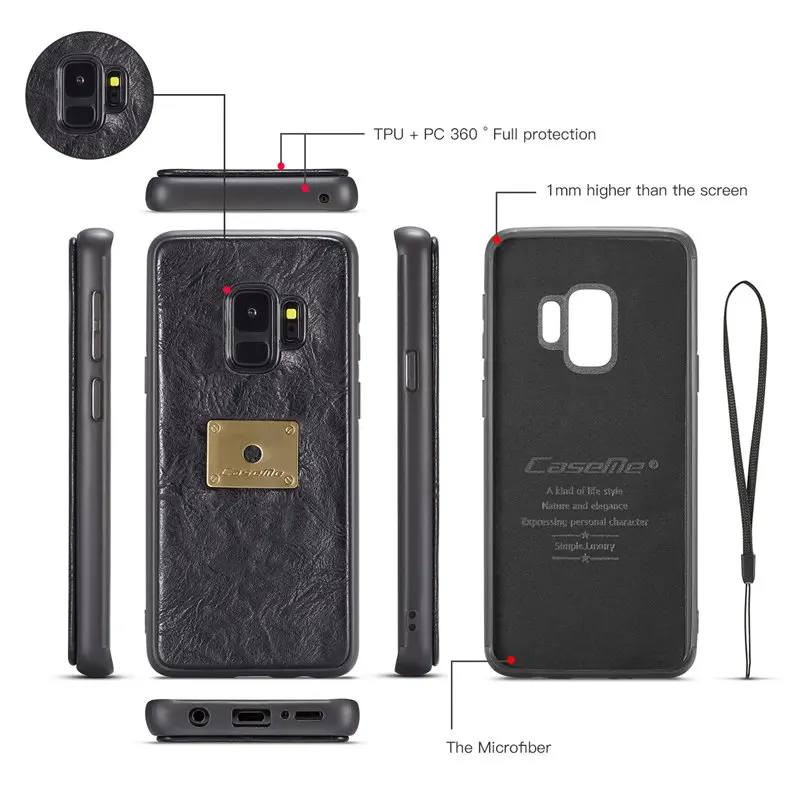 Чехол CaseMe для samsung S9, серия Song, магнитная ручная сумка, Многофункциональная подставка, чехол-кошелек для samsung Galaxy S9Plus S9, Coque