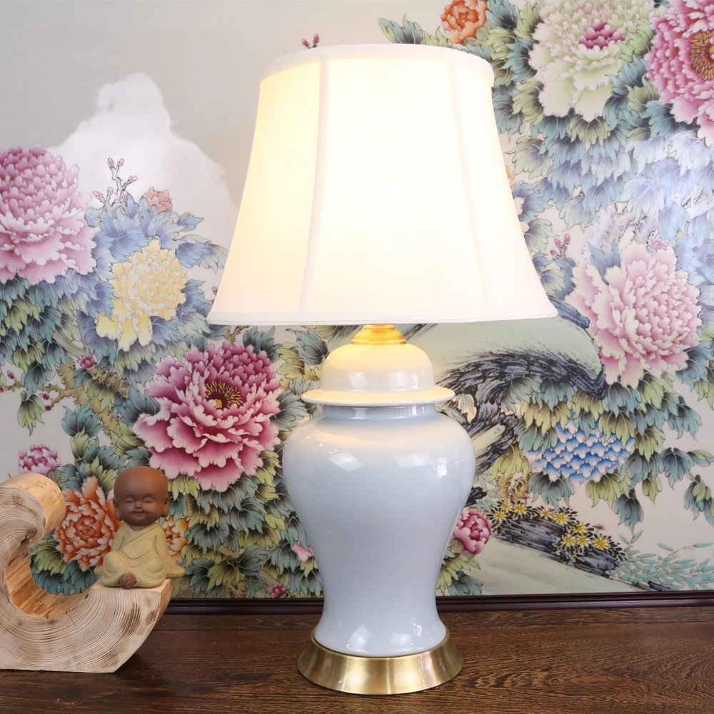 Vintage Chinese Porcelain Ceramic Table Lamp Bedroom Living Room