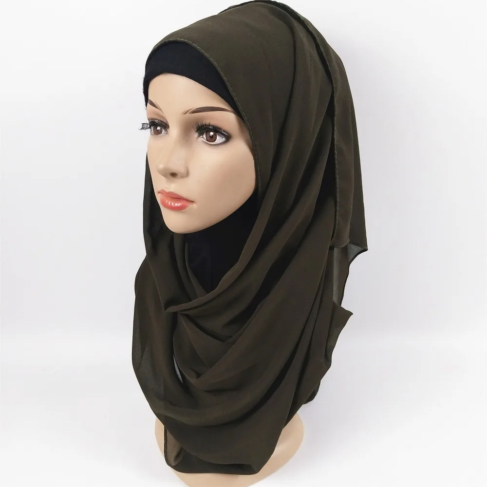 50 шт./партия, высококачественные простые шифоновые платки с пузырьками, повязки на голову, популярные хиджабы, летние мусульманские шарфы