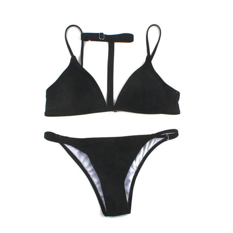 New Sexy Wire Free Bikinis Set Neck Strap Women Swimwear Swimsuit Push Up Bikini Set Beach Bathing Suits Swim Wear #J20#F (11)