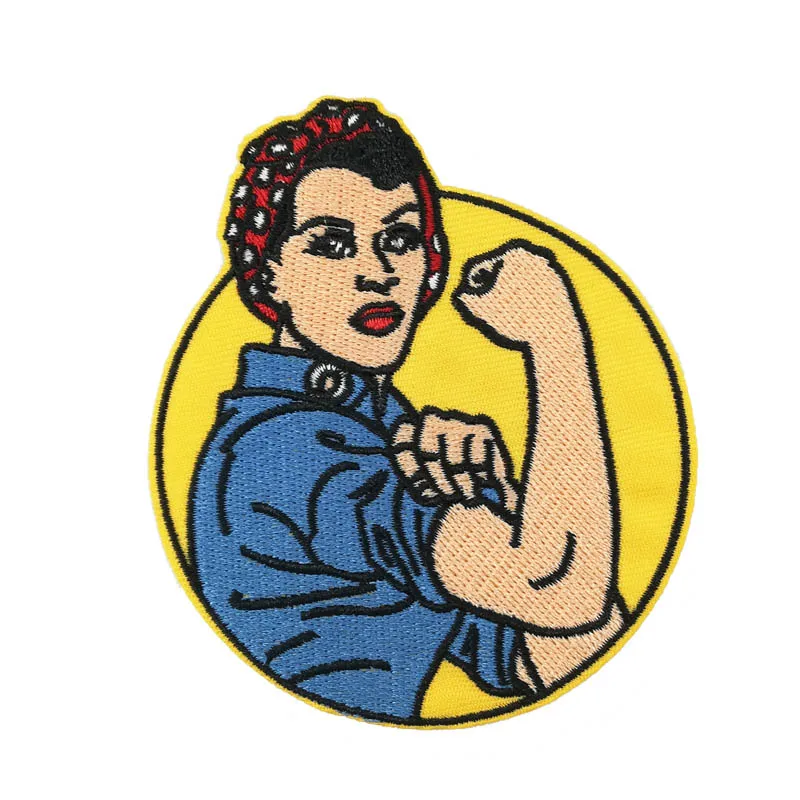 

3.5'' Rosie The Riveter patches Iron on Sew on Embroidered Applique Patches for clothing We can DO it