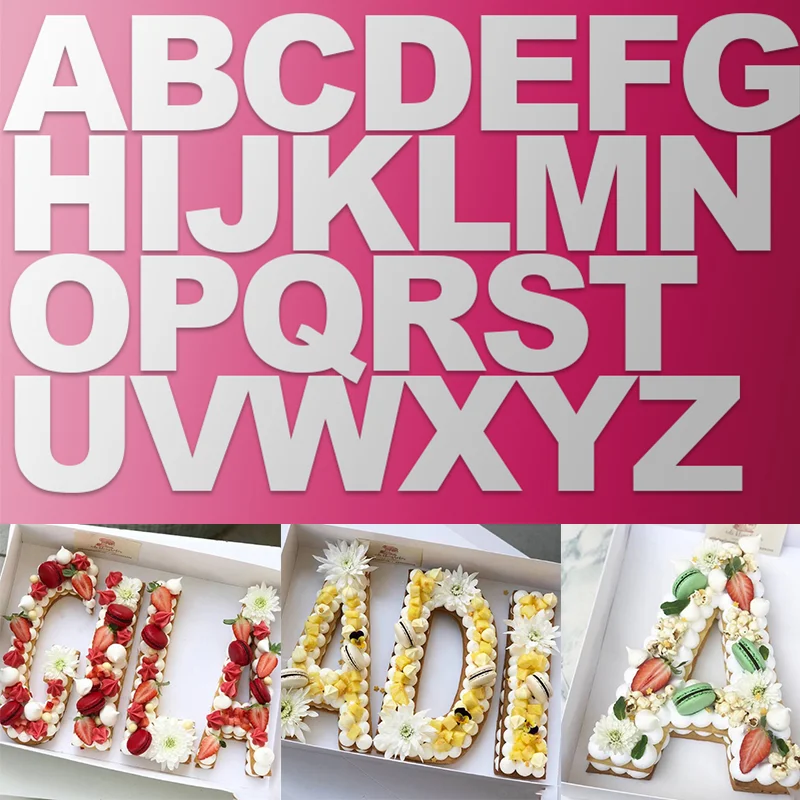 

12/10/8/6/4inch Alphabet A-Z Cake Molds Cookie Chocolate Pastry Decorating Baking Mould DIY Birthday Cake Fondant Tool