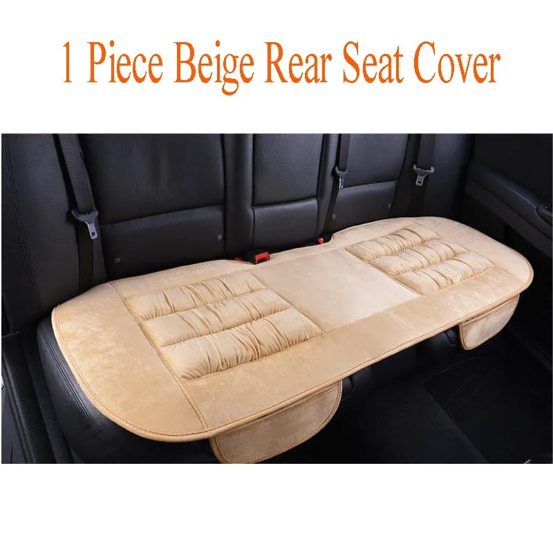 Теплый зимний плюшевый коврик для автомобильных сидений, Автомобильная подушка заднего сиденья, противоскользящая задняя подушка для сиденья автомобиля, защита для автомобильного сиденья - Название цвета: beige