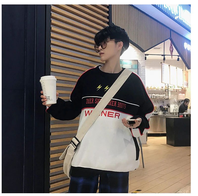 Patchwork Oversize Windbreaker Pullover Jackets Male Coats Vintage Varsity Jacket Men Fashions  (21)