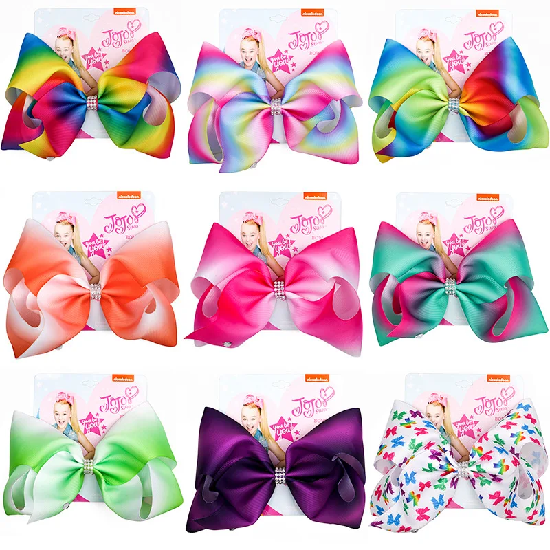 

8 inch JoJo Bow Hair Accessories Girls Color Hair Clip Hair Accessories Handmade Bow Hair Clips JOJO Siwa Dropshipping