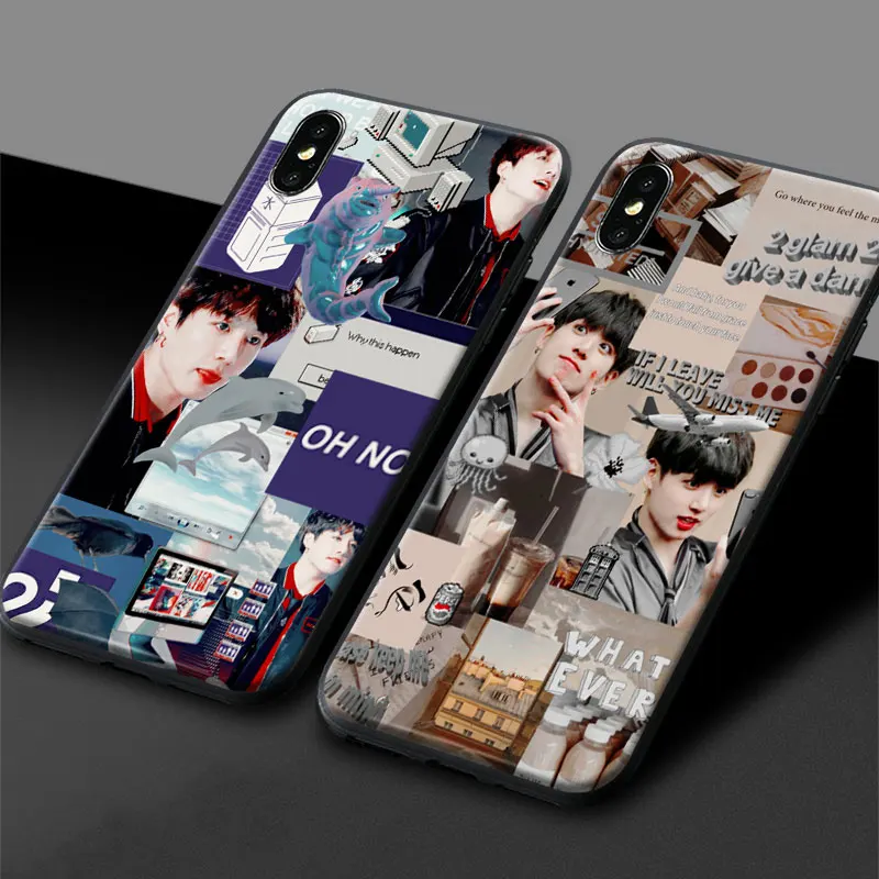 Jungkook Kpop коллажи модный стеклянный чехол для телефона мягкий силиконовый Apple iPhone 6